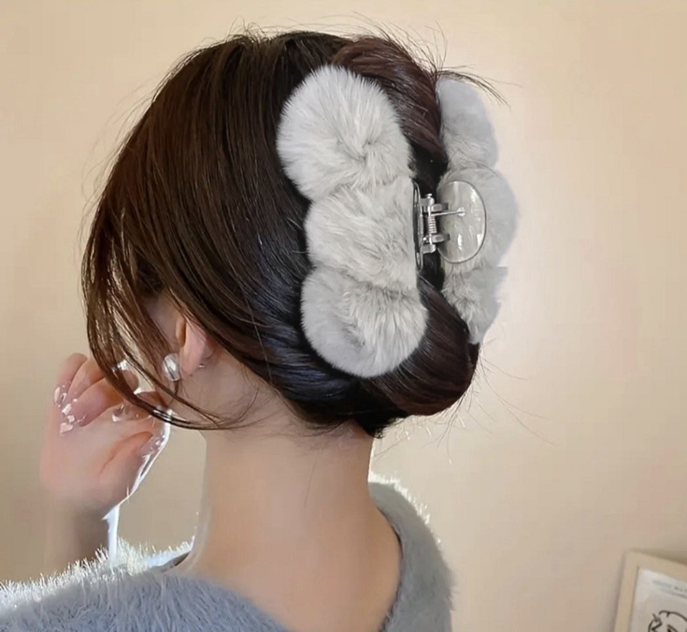 Шпилька крабік із хутра Чорний Смела - изображение 3