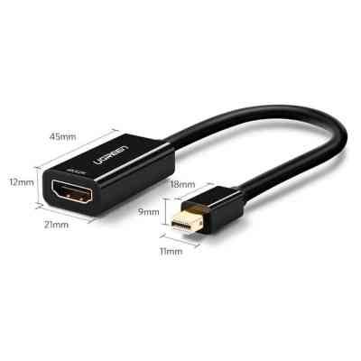 Переходник Mini DisplayPort M to HDMI F 4K 30Hz black Ugreen (40360) Винница