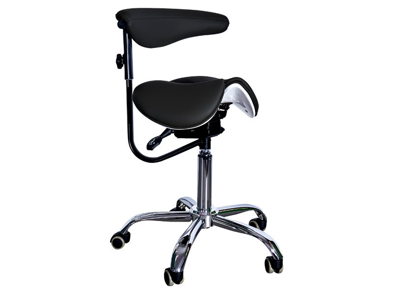 Стілець-сідло для майстра 8016-2, зі спинкою, роздільне сидіння, 3 регулювання Чорний Київ - фото 6
