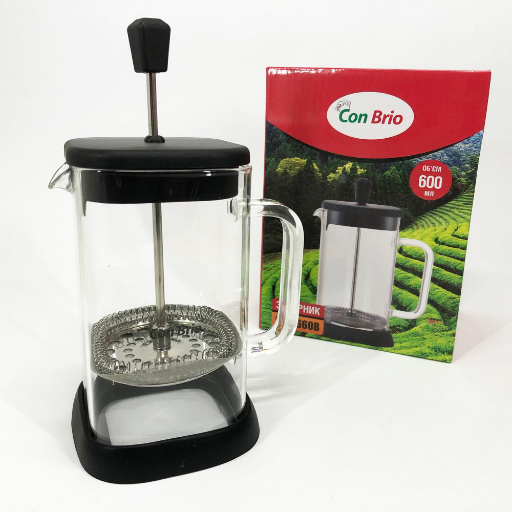 Багаторазовий френч-прес Con Brio 600 мл CB-6660B, Заварник френч-прес, Френчпрес для кави FV-94 Івано-Франківськ - фото 10