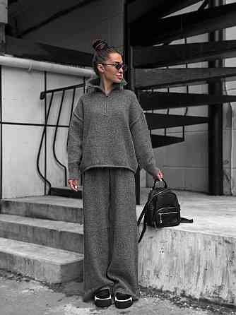 Женский удобный и теплый костюм двойка турецкая ангора-мустанг Меланж Одесса