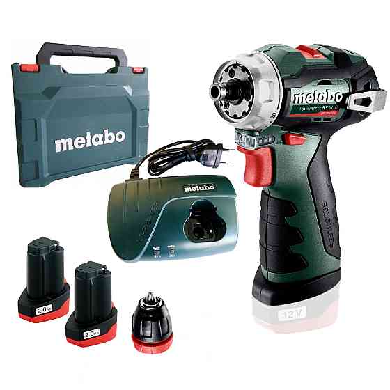 Акумуляторний безщітковий шуруповерт Metabo PowerMaxx BS BL Q : 38 Нм, кейс шуруповерт для дому (601749500) Київ