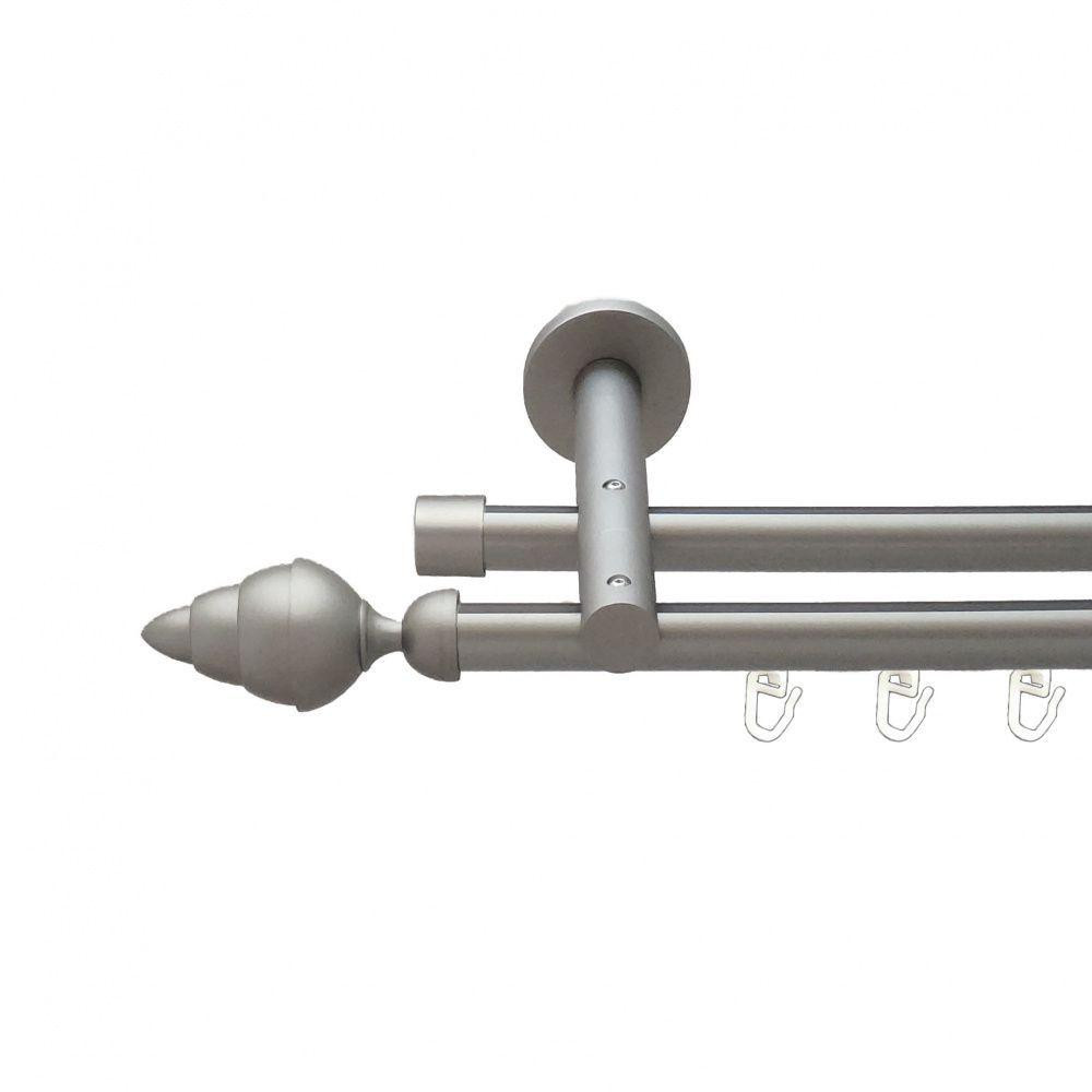 Карниз Orvit Треві металевий дворядний реверсивний профільна труба  Сатин 19\19 мм 240 см (6300864) Львів - фото 1