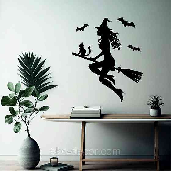 Декоративне настінне Панно «Ведьма», Декор на стіну 110*91 см, Чорний Київ