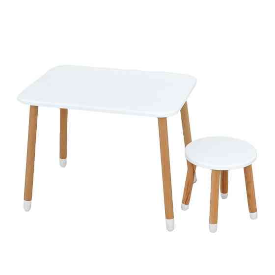 Детский стол с табуреткой 04-026W МДФ, дерево, белый Винница