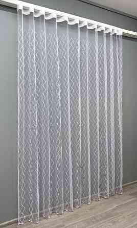 Тюль VR-Textil 1836т Фатин с вышивкой Белый с сиреневым 300х270 см (40-192) Киев