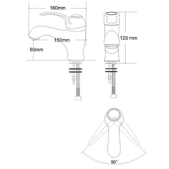 Змішувач для раковини RJ FORTUNA  хром RBZ018-1 Київ
