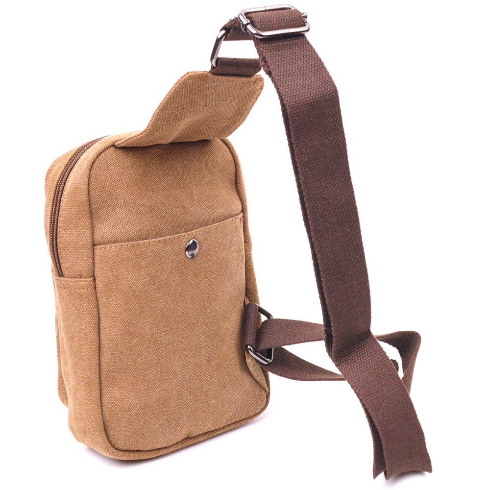 Текстильна чоловіча сумка через плече для документів та міста Vintage 21230 Коричнева Київ - фото 11