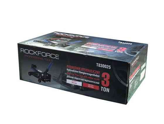 Домкрат підкатний гідравлічний 3 т (h min 145 мм, h max 475 мм) з гумовою накладкою ROCKFORCE RF-T830025 Одеса