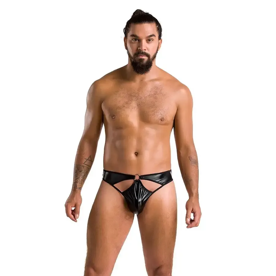 Чоловічі стринги Passion 033 THONG PAUL XXL/XXXL Black, під латекс Львів - фото 3