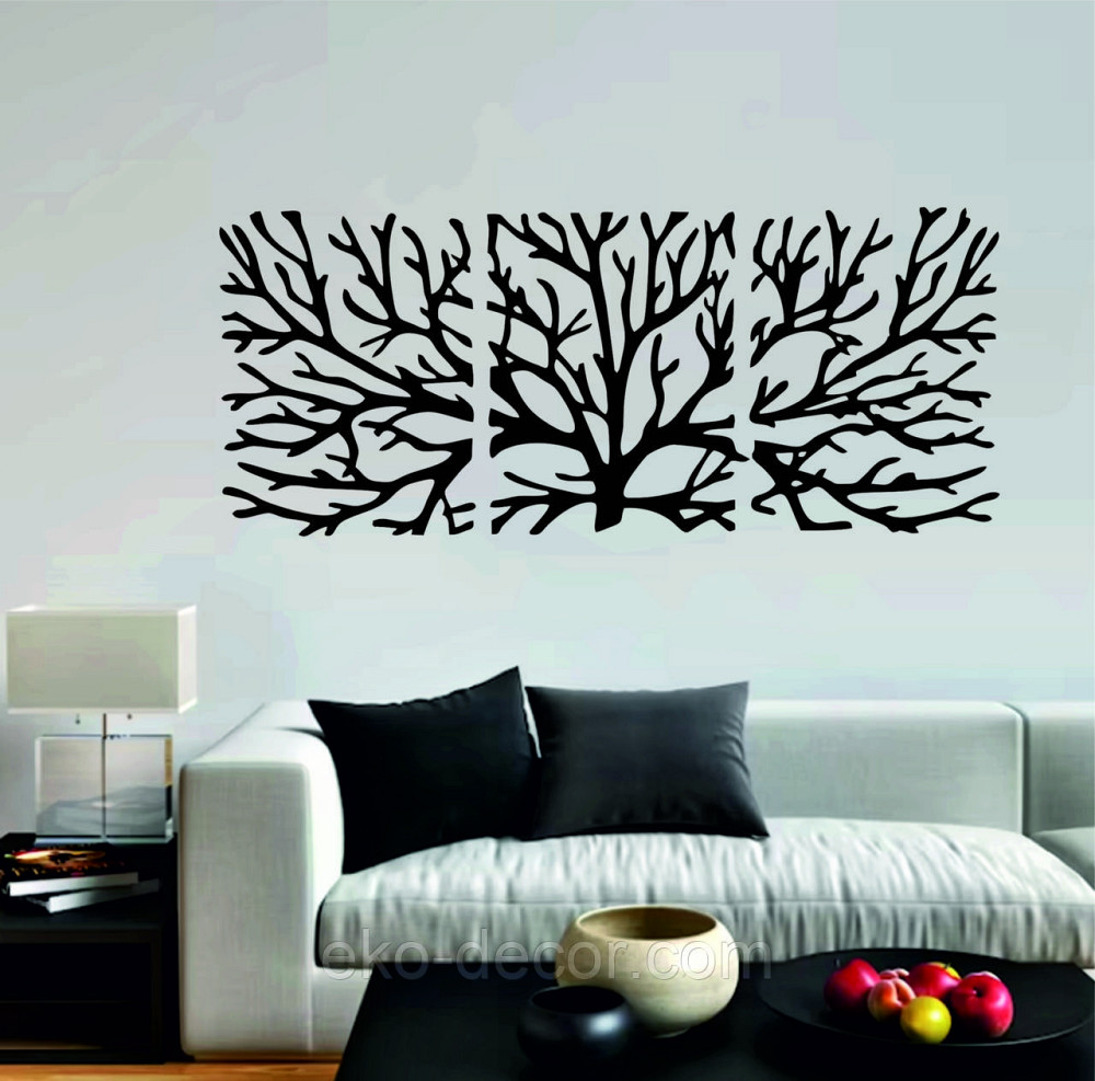 Декоративное настенное Панно «Дерево» Декор на стену 110*260 см, Черный Киев - изображение 4