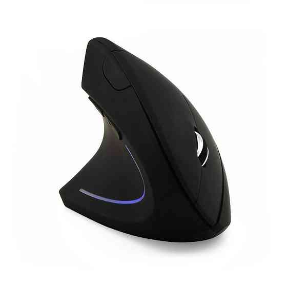 Бездротова акумуляторна вертикальна миша  Bluetooth + USB адаптер 2,4 Чорна Запоріжжя