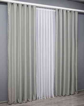 Комплект готовых штор VR-Textil Блэкаут Midnight № 1670ш Светло-серый 100х270 см 2 шт (31-989) Киев