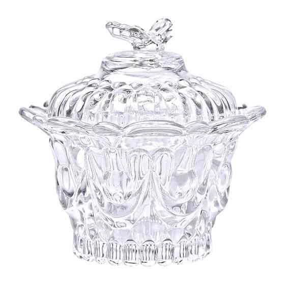 Цукерниця скляна Ø9 см цукерниця з кришкою прозора HP-4-113 Київ