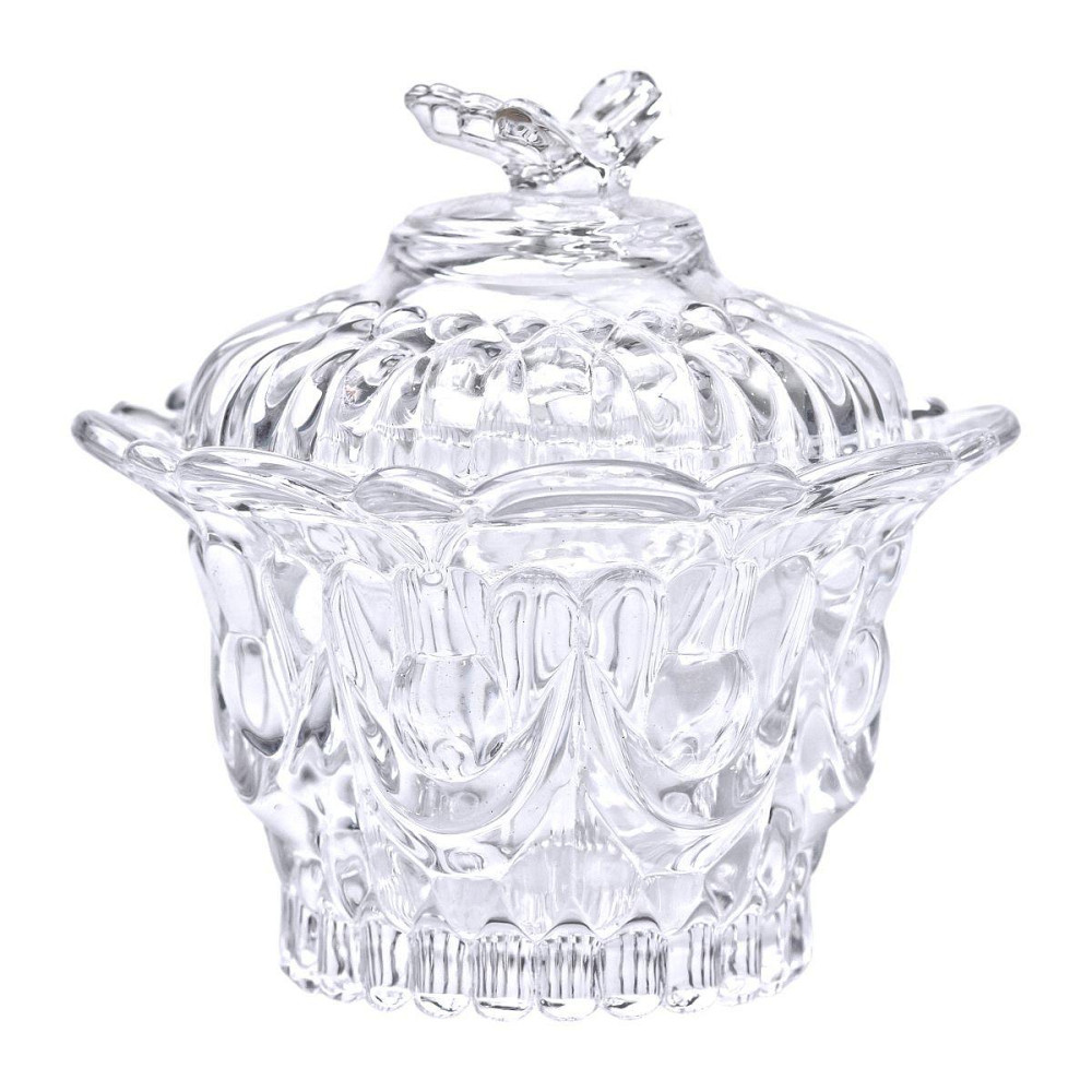 Конфетница стеклянная Ø9 см конфетница с крышкой прозрачная HP-4-113 Киев - изображение 2