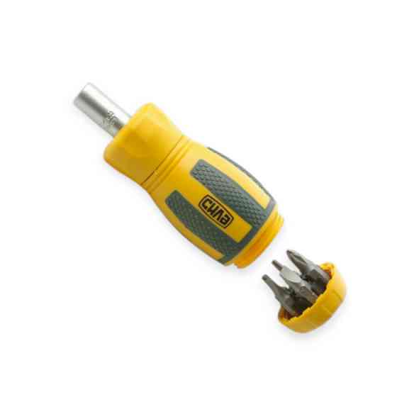 Отвертка с битами 6 шт CrV трещоточная MINI (вакуумн. у-ка) Мукачево