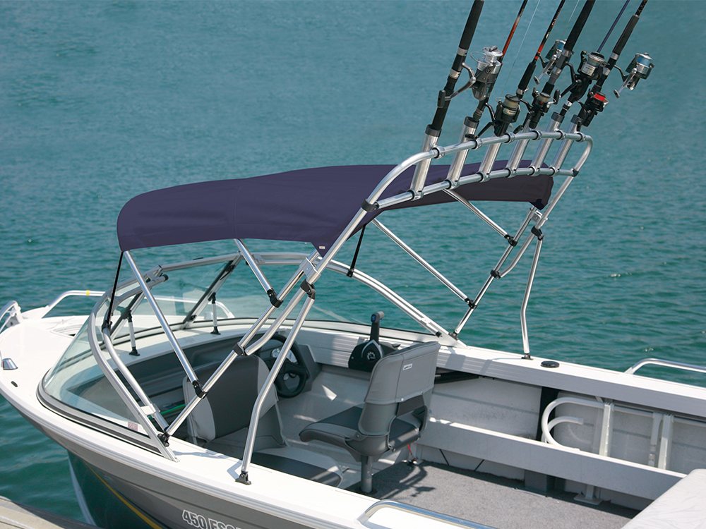 Складной Лодочный Тент На Катер С Аркой Под 6-Ть Удочек Синий Из Биминитопа Киев - изображение 2