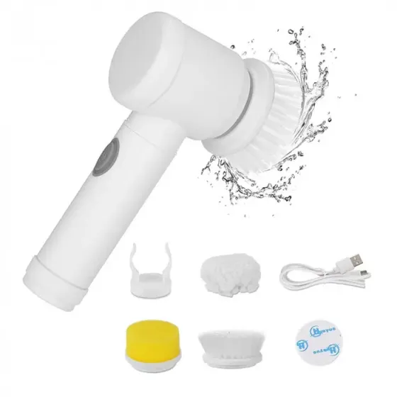 Щетка с ручкой аккумуляторная для мытья посуды с губками насадками W-50 Коломия