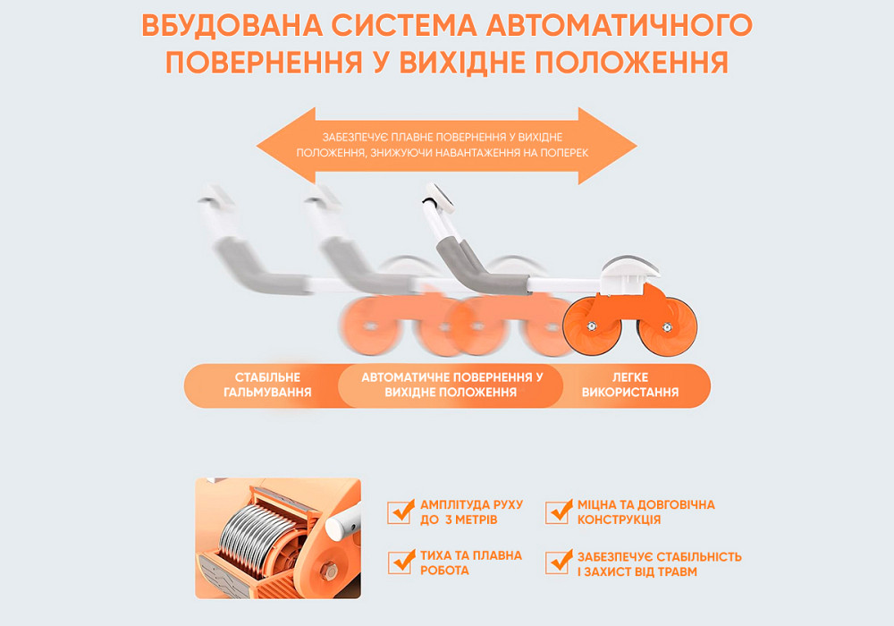 Ролик для пресу EasyFit зі зворотним механізмом та лічильником Коломия - фото 2