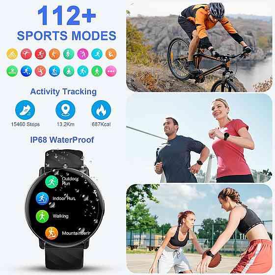 Смарт-часы OWMSIC S51 с Bluetooth-звонками, HD-дисплей 1.39 дюйма, IP68, 112+ спортивных режимов, Android/iOS, SpO2 Киев
