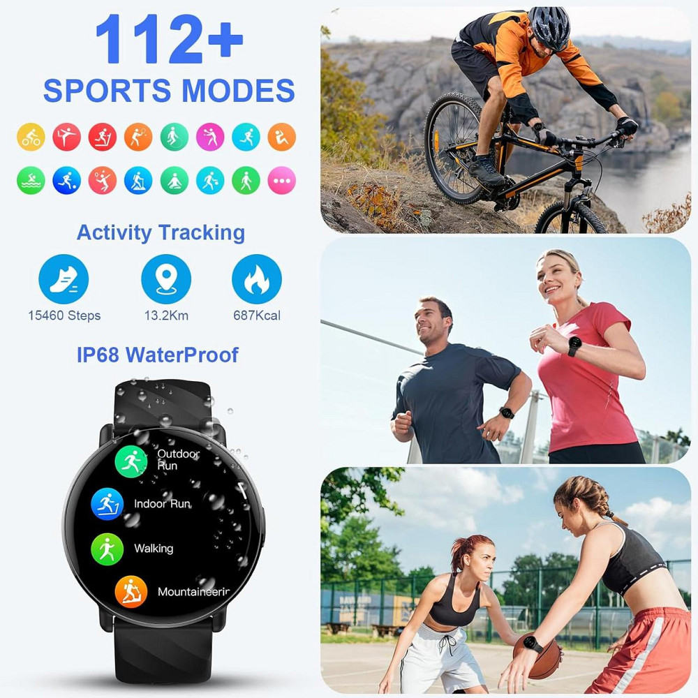 Смарт-часы OWMSIC S51 с Bluetooth-звонками, HD-дисплей 1.39 дюйма, IP68, 112+ спортивных режимов, Android/iOS, SpO2 Киев - изображение 4