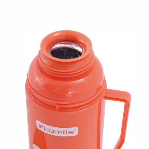 Термос 600мл зі скляною колбою та пластиковою ручкою (синій, зелений, червоний) KAMILLЕ 2071 Житомир