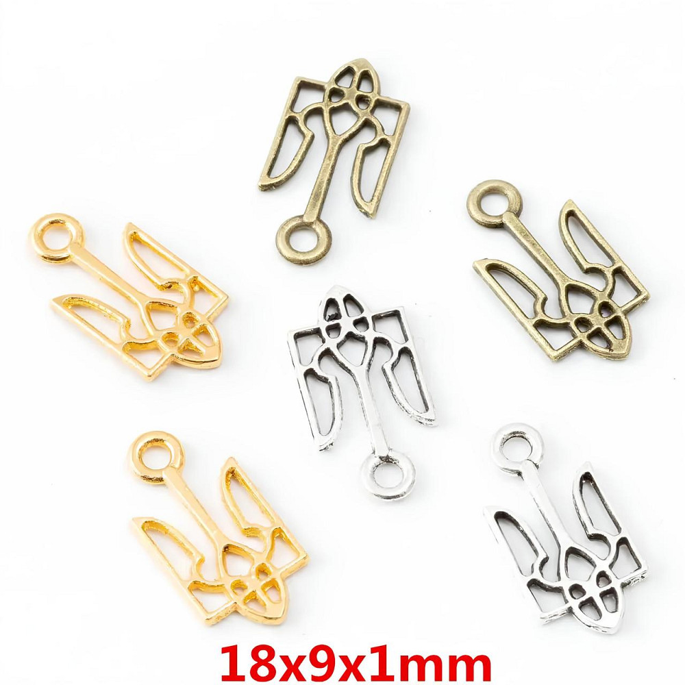 Набор подвесок RESTEQ тризуб 100 шт. серебристые металлические украшения для рукоделия Киев - изображение 8