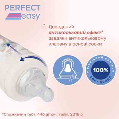 Бутылочка для кормления Chicco Perfect Easy силіконова, від 2 міс., середній потік 250 мл (20243.10) Винница