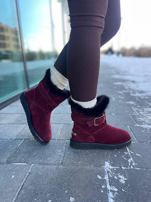 Без бренда Угги жіночі YDG-bellini 1833 бордові (зима, замша натуральна) (1715) 39 Коломыя - изображение 5