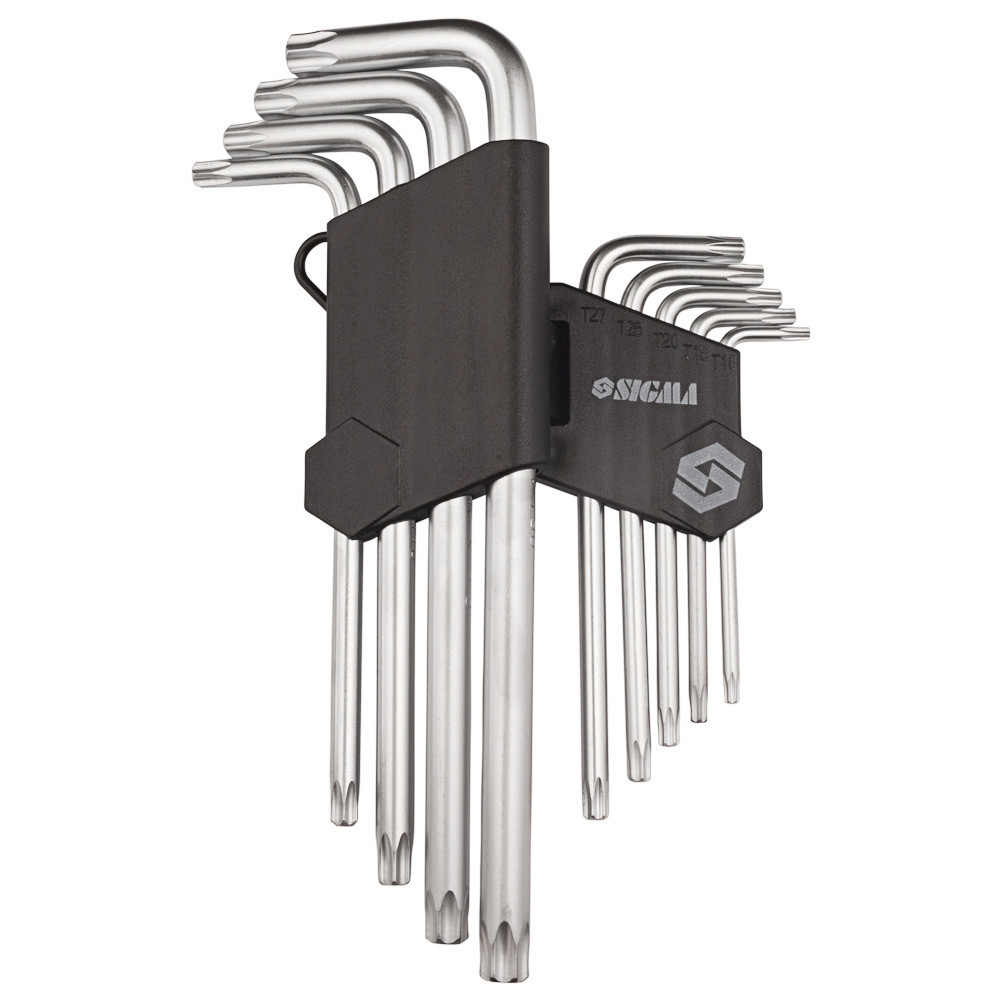 Ключі TORX 9 шт T10-T50 мм CrV (середні з отвором) SIGMA (4022221) Київ - фото 2