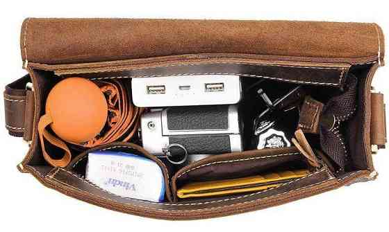 Сумка чоловіча-почтальонка коричнева (Vintage) Київ