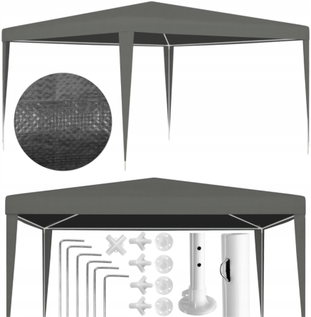 Павільйон садовий MalTec 3×3×1,9м GRAY (Польща) Київ