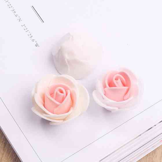 Головки квітів для рукоділля 50 штук 3 см біло-персиковий Київ