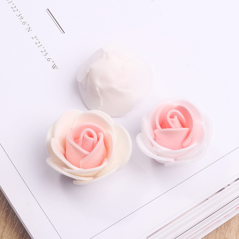 Головки квітів для рукоділля 50 штук 3 см біло-персиковий Київ - фото 3