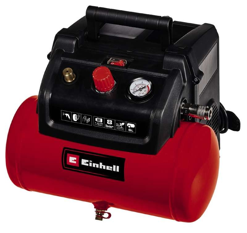 Мощный воздушный компрессор Einhell TC-AC 190/6/8 OF : 1.2кВт, 8 бар,объем бака 6 л, 190 л/мин (4020655) Киев - изображение 1