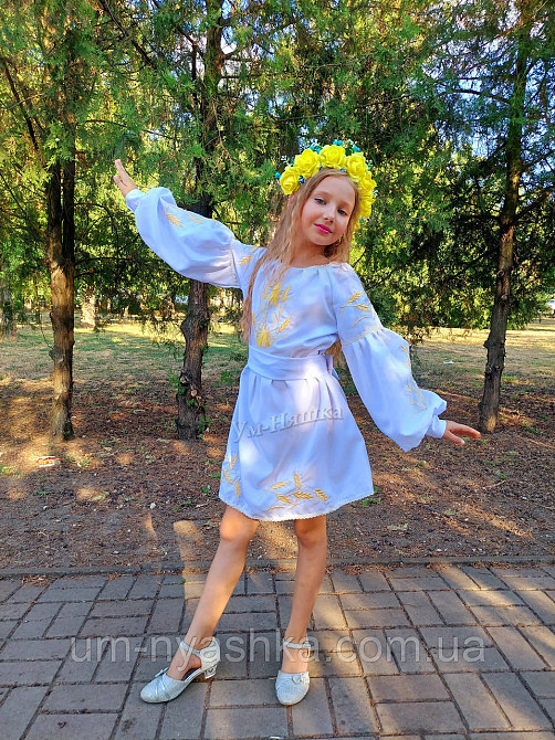 Дитяче вишите біле плаття з колосками Кривий Ріг - фото 7