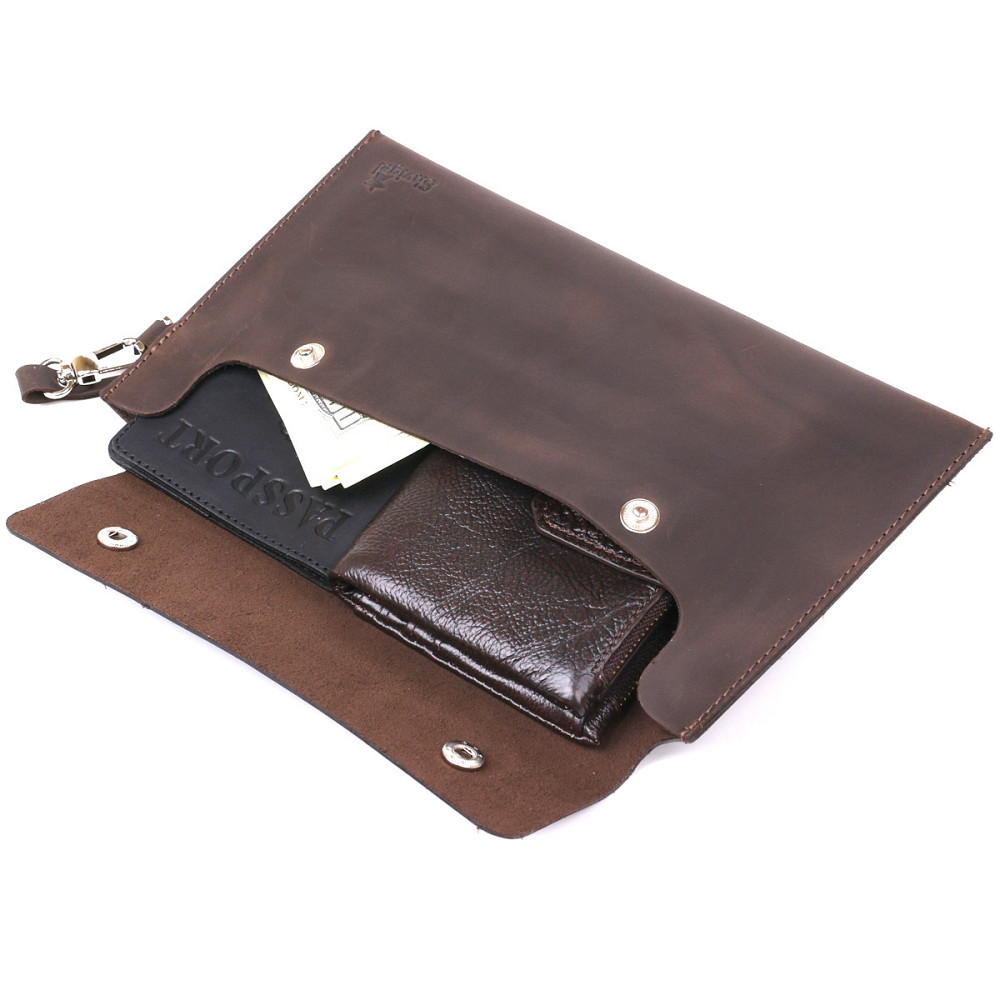 Шкіряна вінтажна тревел-косметичка Коричневий (SHVIGEL) Київ - фото 9