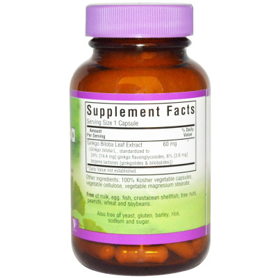 Трави Bluebonnet Nutrition Екстракт листя гінкго білоба, Ginkgo Biloba Leaf Extract, 30 (BLB1360) Вінниця - фото 2