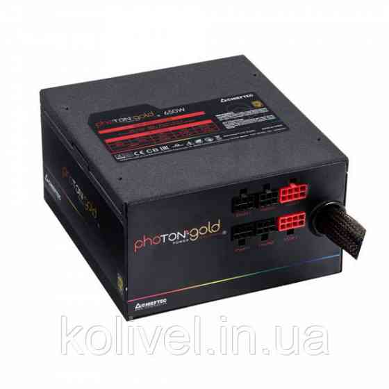 БЖ 650W Chieftec PHOTON GOLD GDP-650C-RGB, 140 mm RGB Fan, >90%, Modular, Retail Box (GDP-650C-RGB) Киев