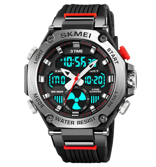Годинник чоловічий спортивний наручний Skmei 2223 Чорний зі сріблястим Вінниця - фото 2