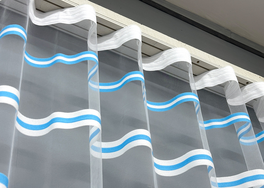 Тюль фатин смуги Колір блакитний з білим 1776т Київ - фото 7