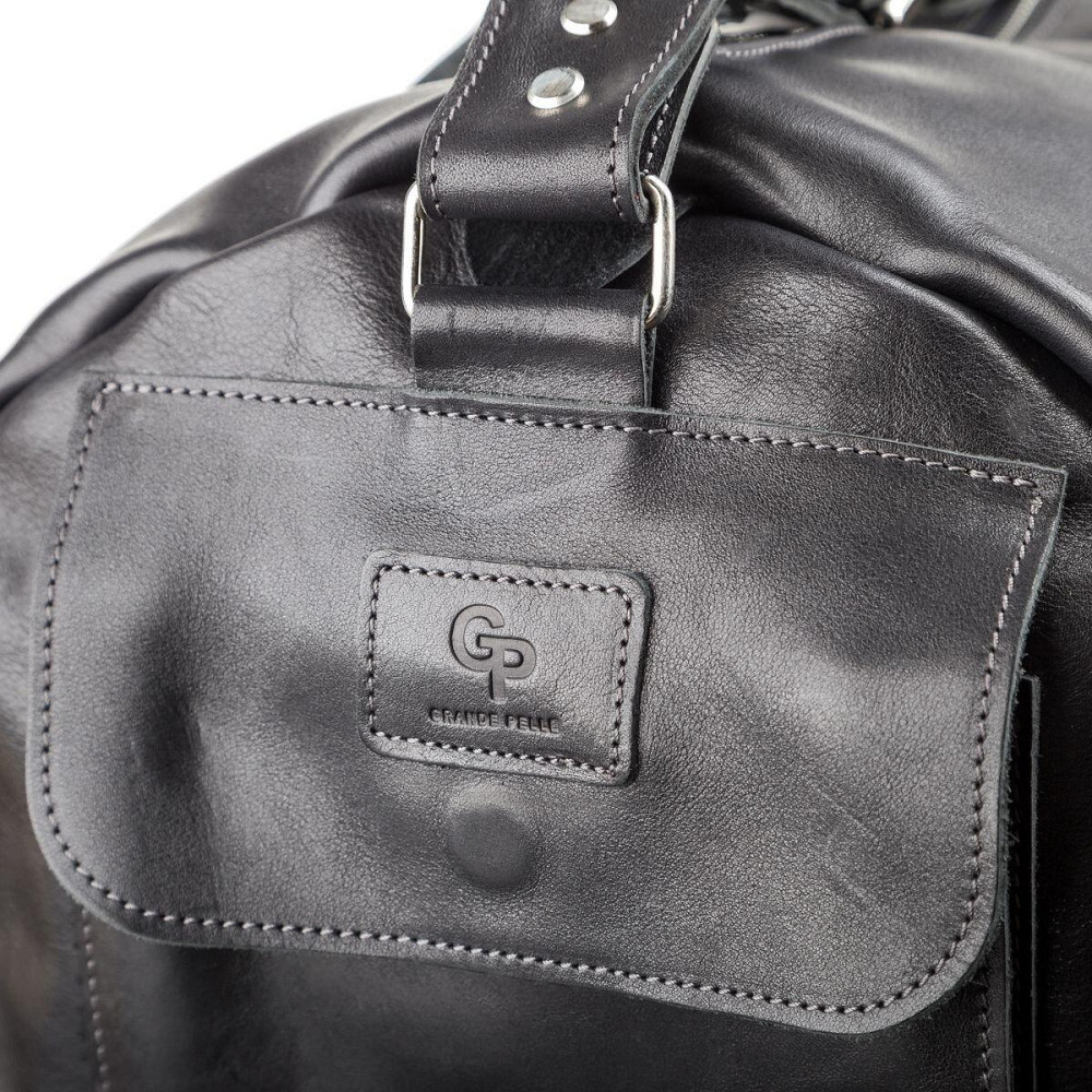 Сумка дорожня шкіряна Чорна (GRANDE PELLE) Київ - фото 2