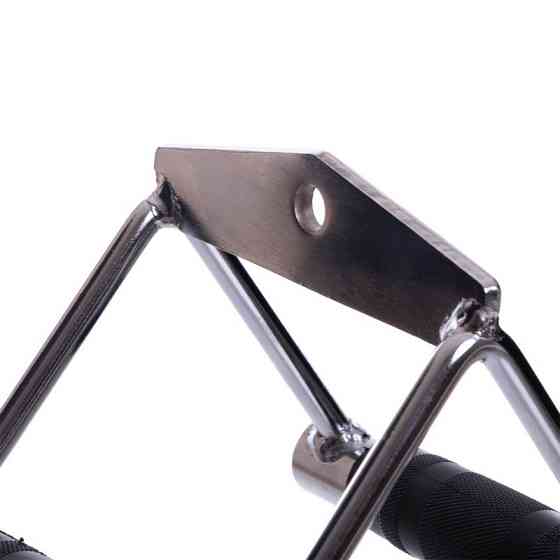 Рукоятка для тяги к животу (узкий параллельный хват) обрезиненная Zelart 2730 хром Киев