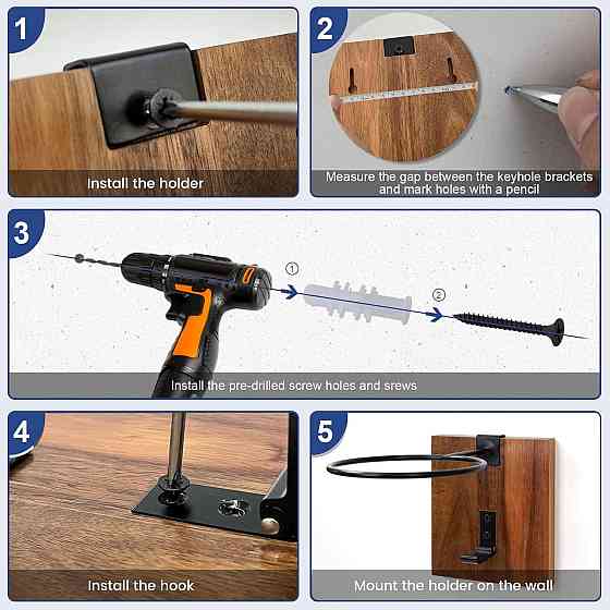 Держатель для мяча универсальный Wall Ball Holder черный деревянный с крюком для баскетбола футбола волейбола Киев