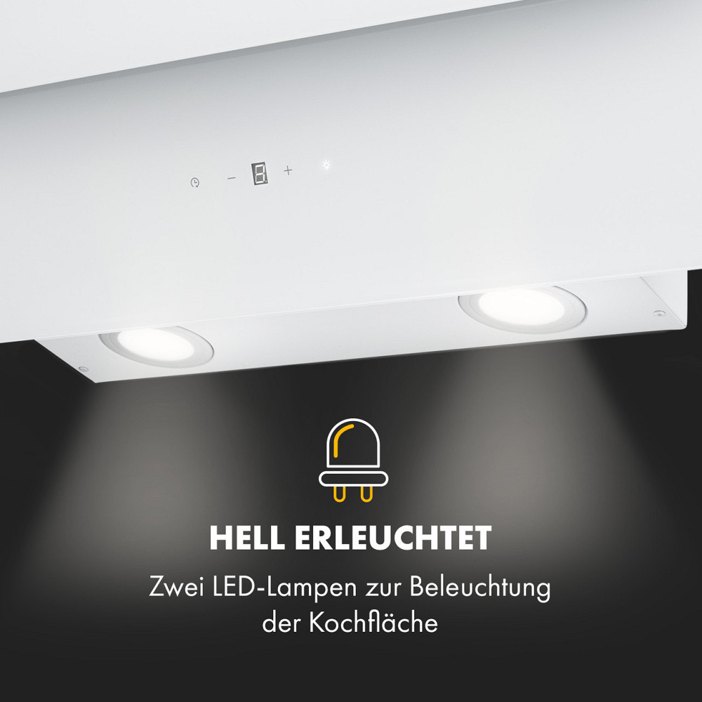 Витяжка Antonia без голови 90 см 350 м3/год сенсорна панель керування EEC B скло біле 90 см 
             Білий Рівне - фото 8