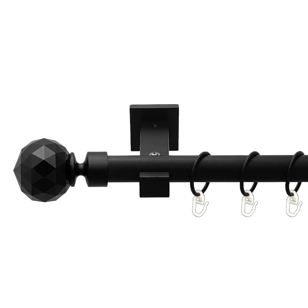 Карниз Orvit Люміера Неро металевий однорядний техно гладка труба кільце металеве Чорний Оксамит 25 мм 160 см Львов - изображение 1