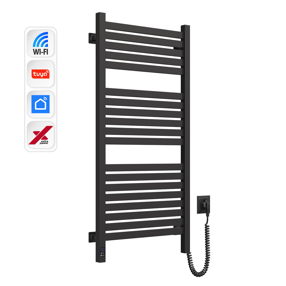 Електрична сушарка для рушників NAVIN Авангард X 480х1000 Sensor з WI-FI правобічна, чорний муар Київ - фото 2