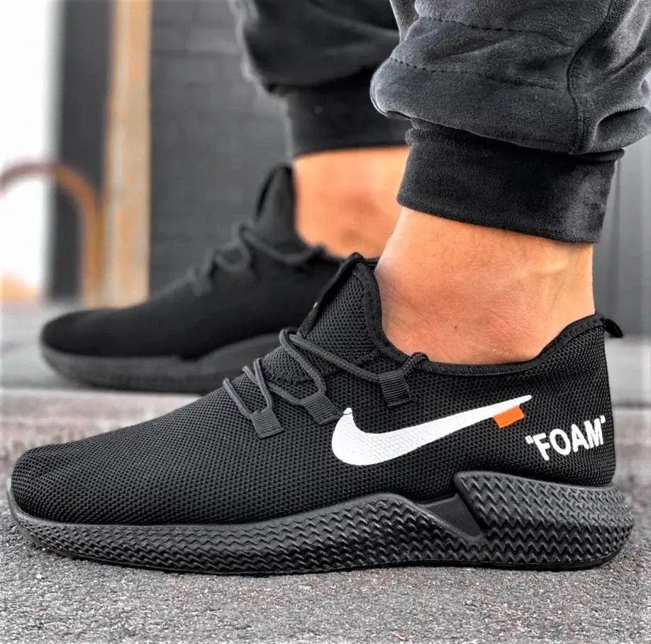 Кросівки Чоловічі Чорні Найки Ткани Тканинні Boost Пінка в стилі N!ke (розміри: 40,41) Дніпро - фото 1