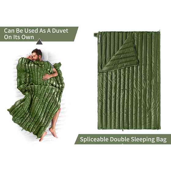 Спальний мішок з натуральним пухом Naturehike CWM295 CNK2300SD013, зелений Київ