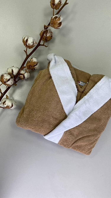 Халат дитячий Ideal Textile махровий з капюшоном бежевий (56860441) Чернівці - фото 2